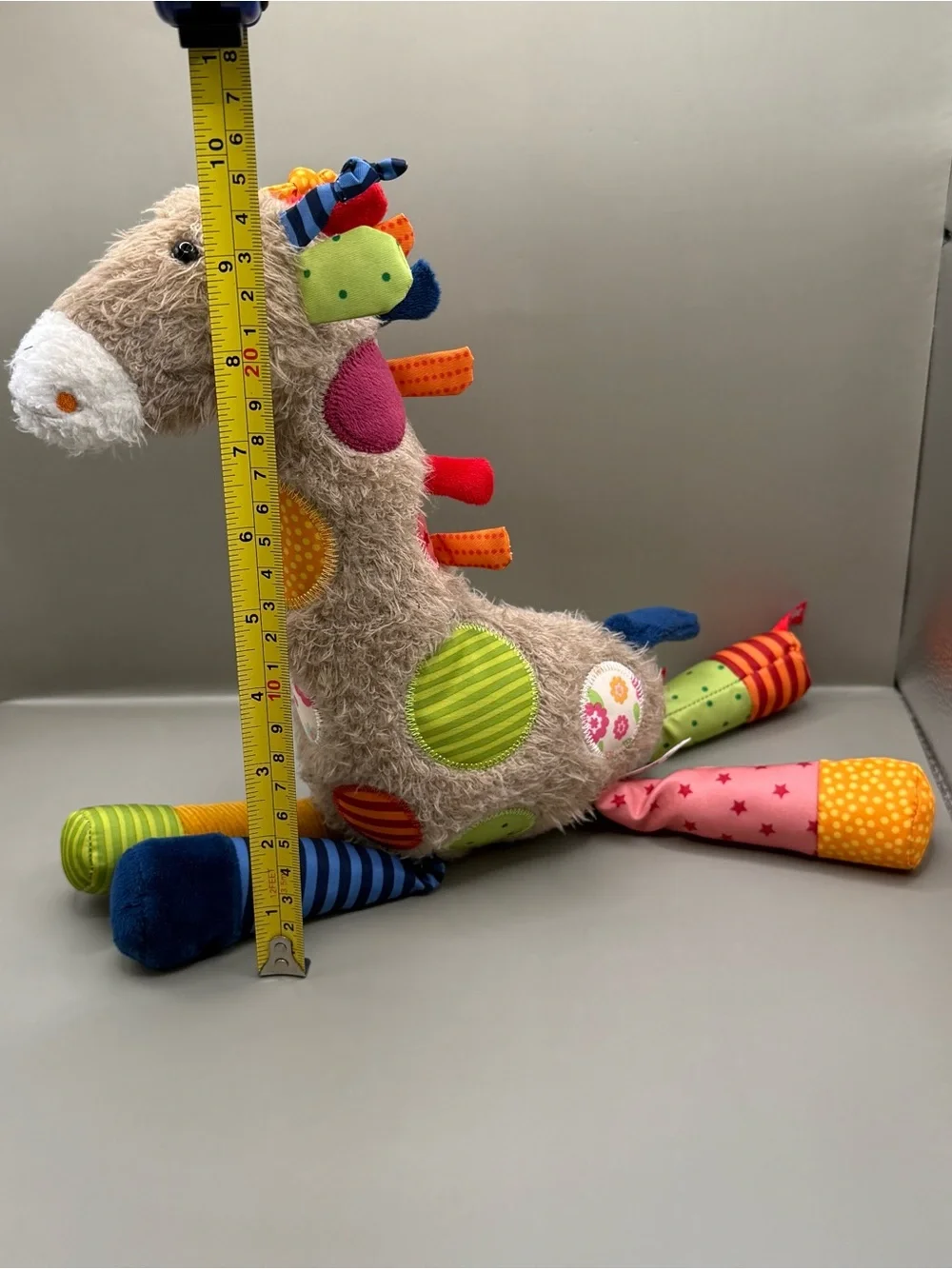 Sigikid Patchwork Giraffe Plush Baby Lovey Stuffed Animal